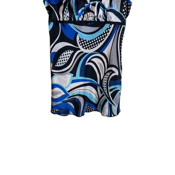 Y2K Black & Blue Abstract Sweetheart Milkmaid Sleeveless Top - Picture 4 of 12